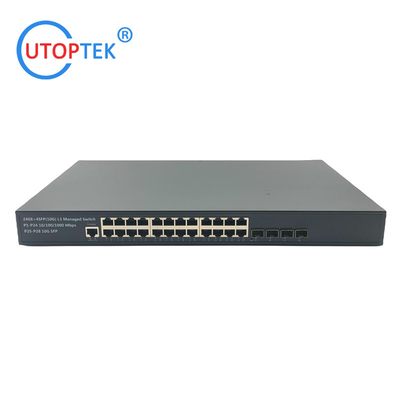 Layer2 Managed Gigabit 24port Ethernet+4port RJ45+4SFP Fiber Network switch(UT-SW2444GM-SFP)