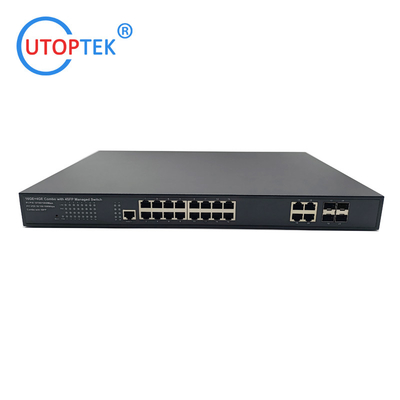 Layer2 Management 16port 10/100/1000M RJ45+4UTP+4SFP Fiber Network switch(UT-SW1644GM-SFP)