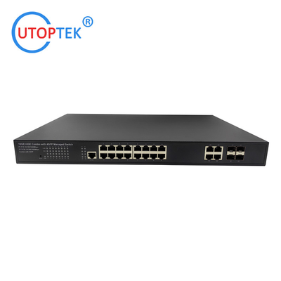 Layer2 Management 16port 10/100/1000M RJ45+4UTP+4SFP Fiber Network switch(UT-SW1644GM-SFP)