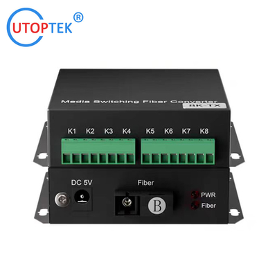 1/2/4/8/16 port Bidirectional Contact closure to Fiber Converter SC/FC/ST connector optional Fiber media Converter for infrared alarm system using