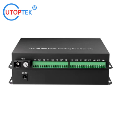 1/2/4/8/16 port Bidirectional Contact closure to Fiber Converter SC/FC/ST connector optional Fiber media Converter for infrared alarm system using