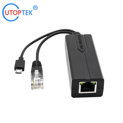 100M or 1000M POE 48V to 5V Micro USB output Isolated PoE Splitter IEEE802.3af/at for CCTV APs