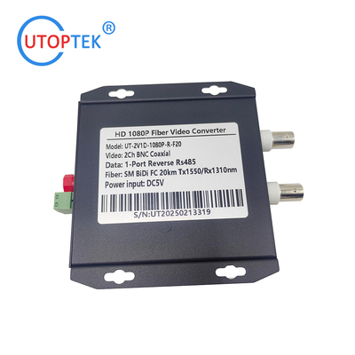 Factory OEM 2ch 1080P BNC video+1Rs485 over Fiber FC/SC 20km HD-CVI/AHD/TVI 1080P Coaxial Video over Fiber Converter