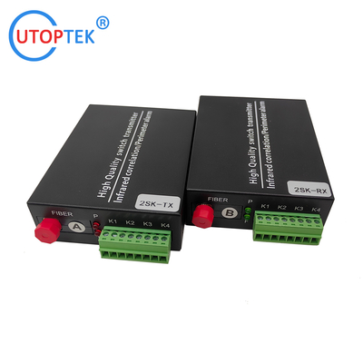 2Ch Dry Contact Closure Bidirectional over fiber optical Converter for alarm system Infrared radiation