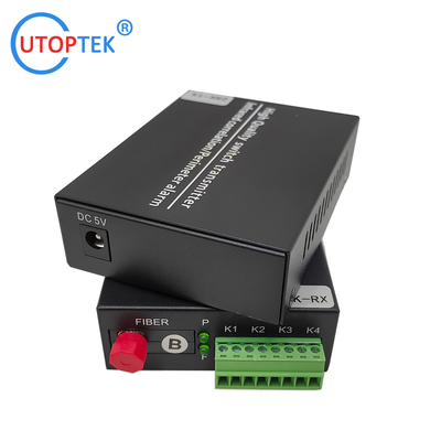 2Ch Dry Contact Closure Bidirectional over fiber optical Converter for alarm system Infrared radiation