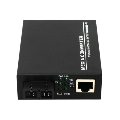 10/100/1000Mbps Fiber media converter SM Duplex SC 20km with DC power