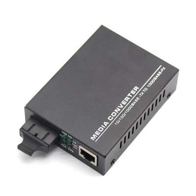 10/100/1000Mbps Fiber media converter SM Duplex SC 20km with DC power