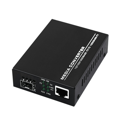 10/100/1000Mbps 1xRJ45+1xSFP Fiber media converter with DC power for IP camera dahua/Hikvision