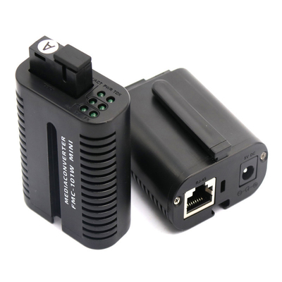 Mini 10/100M Fiber media converter SM Duplex SC 20km with DC power