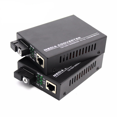 10/100/1000Mbps Fiber media converter SM Bidi SC 20km with DC power for IP phones