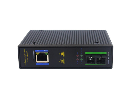 UT11FP-SC20 unmanaged industrial 1x10/100Base-Tx POE+ 1x100M-Fx SC ethernet switch DIN Rail