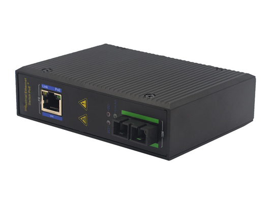 UT11FP-SC20 unmanaged industrial 1x10/100Base-Tx POE+ 1x100M-Fx SC ethernet switch DIN Rail