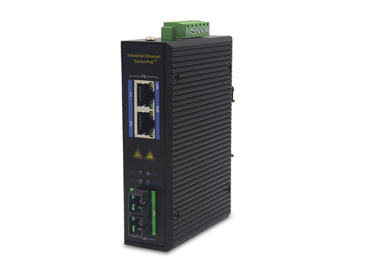 UT12FP-SC20 unmanaged industrial 2x10/100Base-Tx POE+ 1x100M-Fx SC ethernet switch DIN Rail