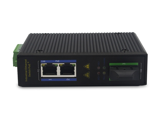 UT12FP-SC20 unmanaged industrial 2x10/100Base-Tx POE+ 1x100M-Fx SC ethernet switch DIN Rail