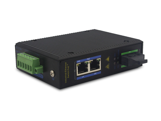 UT12FP-SC20 unmanaged industrial 2x10/100Base-Tx POE+ 1x100M-Fx SC ethernet switch DIN Rail