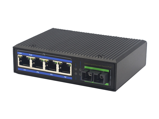 UT14FP-SC20 unmanaged industrial 4x10/100Base-Tx POE+ 1x100M-Fx SC ethernet switch DIN Rail