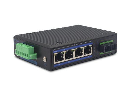 UT14FP-SC20 unmanaged industrial 4x10/100Base-Tx POE+ 1x100M-Fx SC ethernet switch DIN Rail