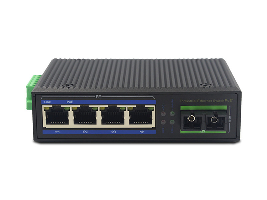 UT14FP-SC20 unmanaged industrial 4x10/100Base-Tx POE+ 1x100M-Fx SC ethernet switch DIN Rail