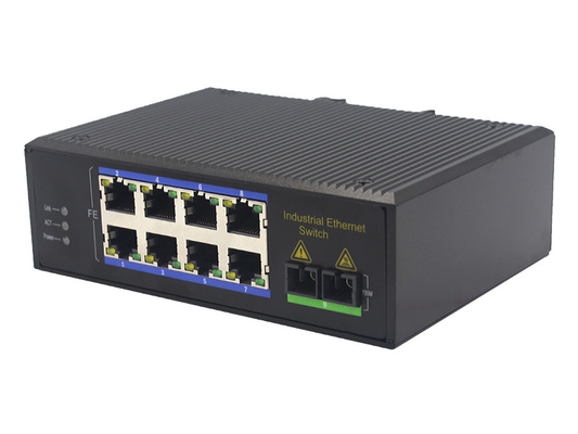 UT18FP-SC20 unmanaged industrial 8x10/100Base-Tx POE+ 1x100M-Fx SC ethernet switch DIN Rail