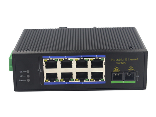 UT18FP-SC20 unmanaged industrial 8x10/100Base-Tx POE+ 1x100M-Fx SC ethernet switch DIN Rail