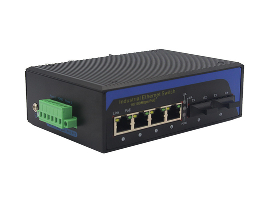 UT24FP-SC20 unmanaged industrial 4x10/100Base-Tx POE+ 2x100M-Fx SC ethernet switch DIN Rail