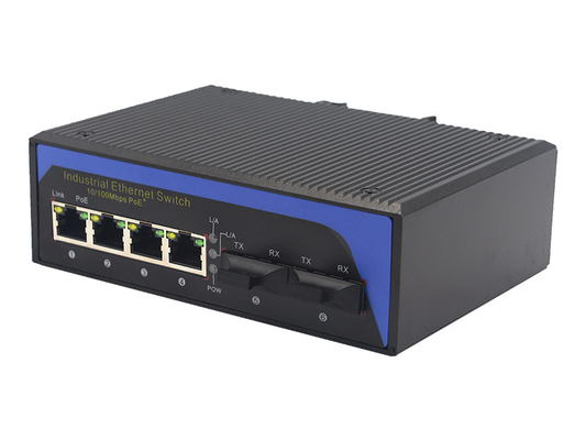 UT24FP-SC20 unmanaged industrial 4x10/100Base-Tx POE+ 2x100M-Fx SC ethernet switch DIN Rail
