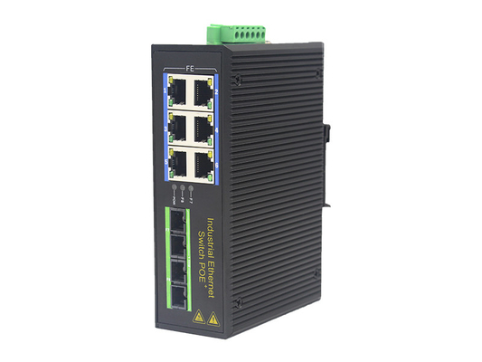 UT26FP-SC20 unmanaged industrial 6x10/100Base-Tx POE+ 2x100M-Fx SC ethernet switch DIN Rail