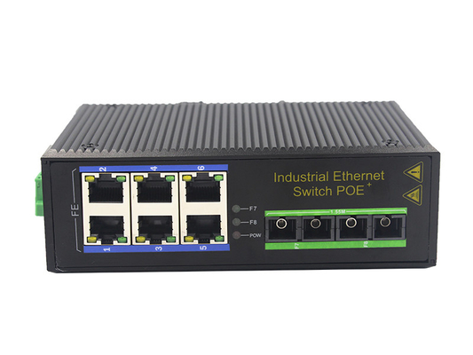 UT26FP-SC20 unmanaged industrial 6x10/100Base-Tx POE+ 2x100M-Fx SC ethernet switch DIN Rail