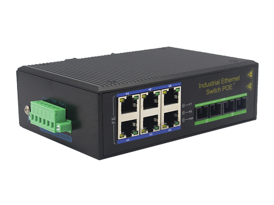 UT26FP-SC20 unmanaged industrial 6x10/100Base-Tx POE+ 2x100M-Fx SC ethernet switch DIN Rail
