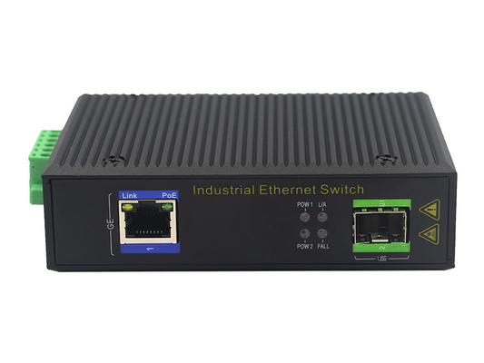 UT11FP-SFP unmanaged industrial 1x10/100Base-Tx POE+ 1x100M-Fx SFP ethernet switch DIN Rail
