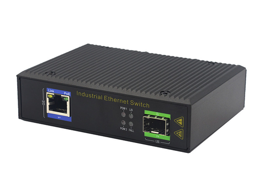 UT11FP-SFP unmanaged industrial 1x10/100Base-Tx POE+ 1x100M-Fx SFP ethernet switch DIN Rail