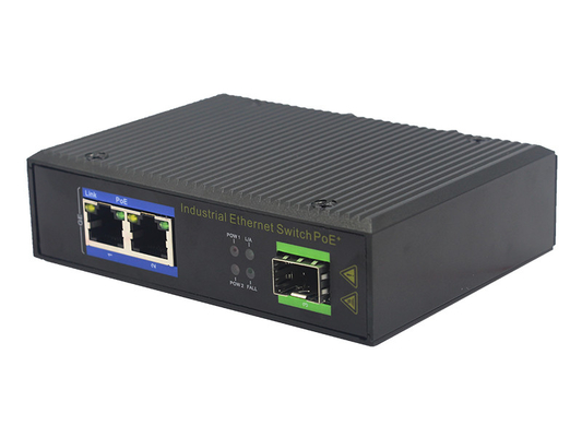 UT12FP-SFP unmanaged industrial 2x10/100Base-Tx POE+ 1x100M-Fx SFP ethernet switch DIN Rail