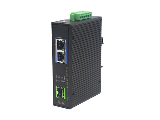 UT12FP-SFP unmanaged industrial 2x10/100Base-Tx POE+ 1x100M-Fx SFP ethernet switch DIN Rail