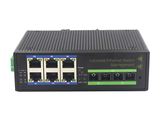 unmanaged industrial Fiber switch 10/100M 2fiber+6RJ45 ethernet switch for outdoor use