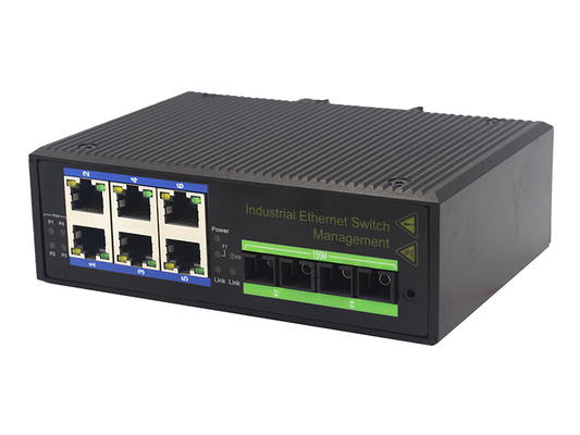 unmanaged industrial Fiber switch 10/100M 2fiber+6RJ45 ethernet switch for outdoor use