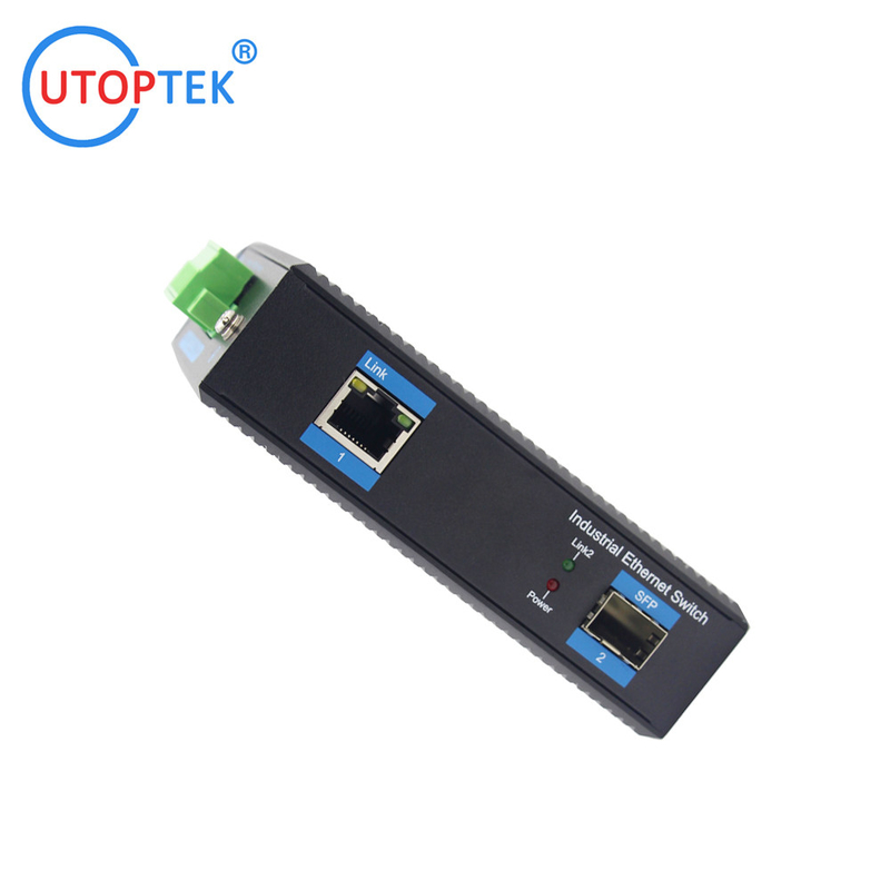 UT11GP-SFP 10/100/1000M 1SFP+POE+ 30W unmanaged industrial media converter DIN Rail sfp switch converter