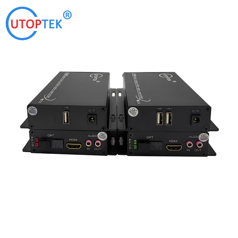 1Channel 1080P HDMI Video+Audio+USB KVM over fiber optical extender Single Fiber 20km video fiber transmitter receiver