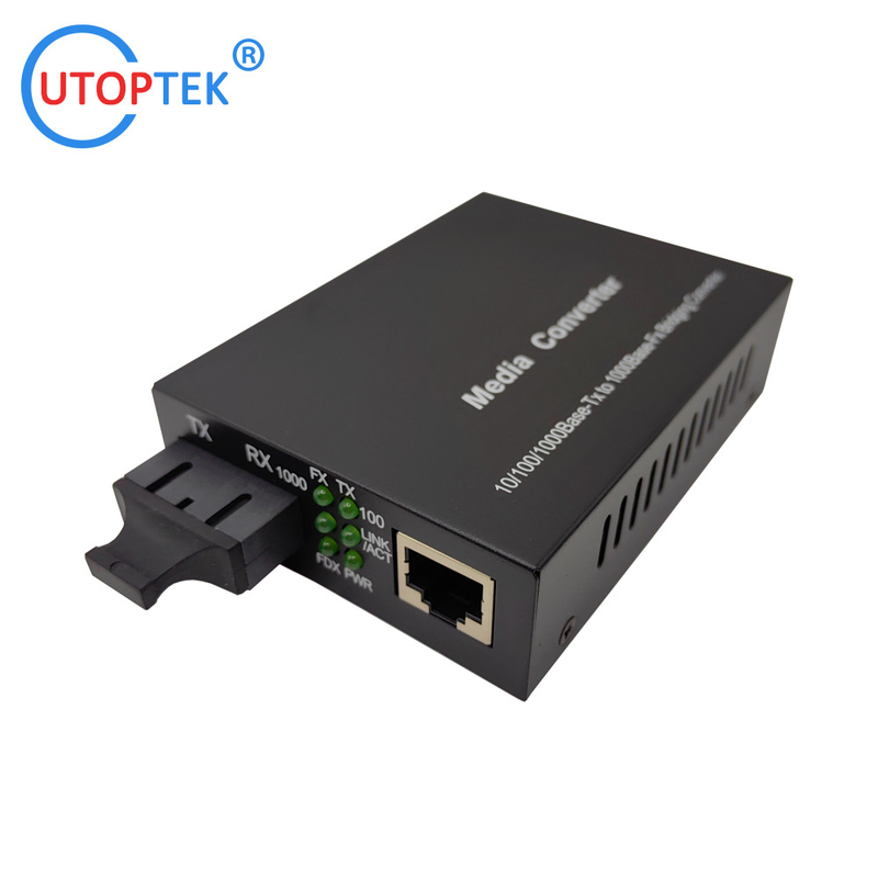"90mm*70mm*25mm RJ-45 To Fiber Optic" Fiber Media Converter, Fast and Stable Data Transfer Solution for B2B Use