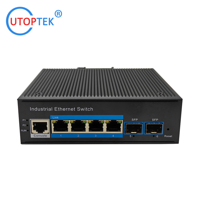 L2 Managed Industrial 2x1000M SFP port + 4x10/100/1000M RJ45 POE port +1xConsole port, DIN Rail,-40 ~+85 ℃