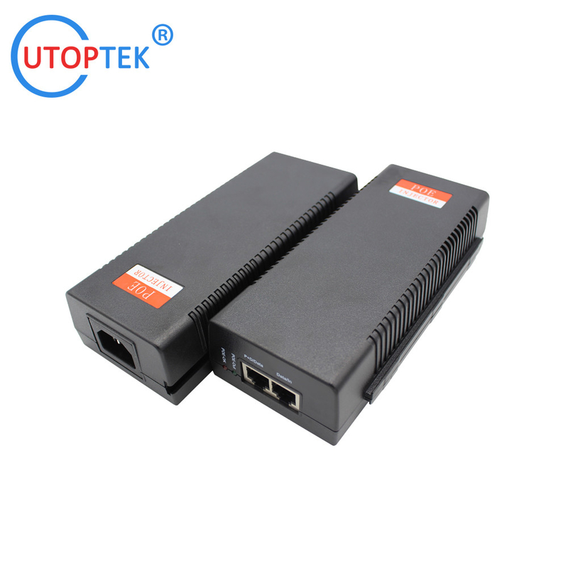 Passive POE Injector 10/100Mbps 48V/30W, PoE Pin:4,5+/7,8- 100meters for Cameras wireless AP