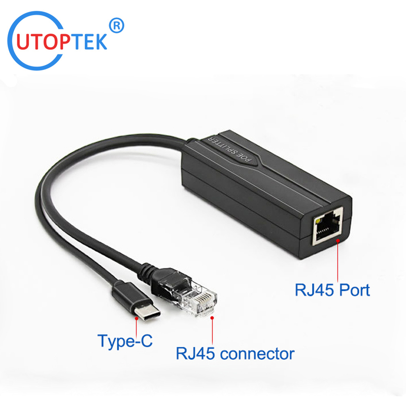 Factory OEM 48V to 5V 2.4A with Type-C PoE Splitter for POE access and IP Cameras