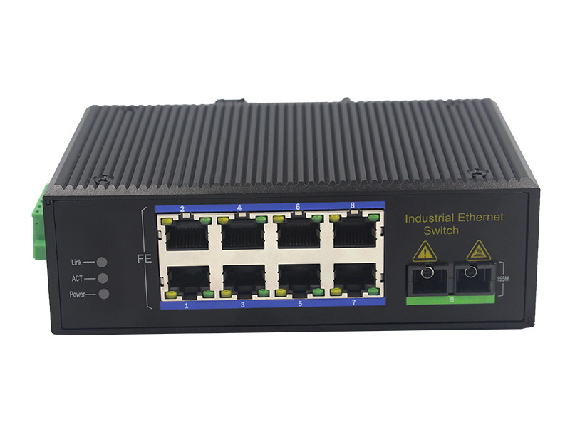UT18FP-SC20 unmanaged industrial 8x10/100Base-Tx POE+ 1x100M-Fx SC ethernet switch DIN Rail